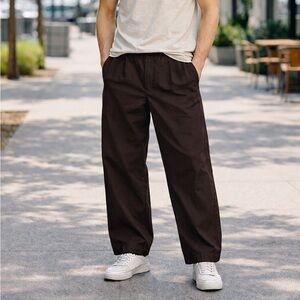 COS Dark Brown Cropped Wide-Leg Pants | Minimalist Tailored Trousers